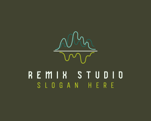 Studio Record Soundwave logo design