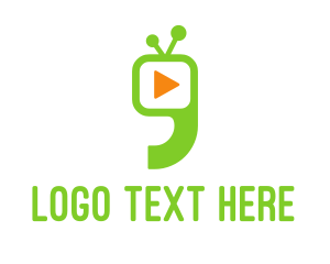 Kids Channel - Green Television Quote logo design