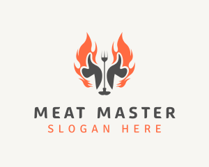 Beef BBQ Roasting logo design