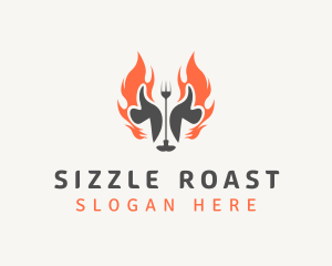 Roast - Beef BBQ Roasting logo design