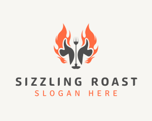 Roast - Beef BBQ Roasting logo design