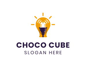 Singer - Light Bulb Microphone Podcast logo design