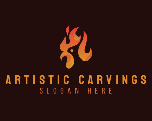 Flame Chicken Grill logo design