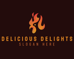 Flame Chicken Grill logo design