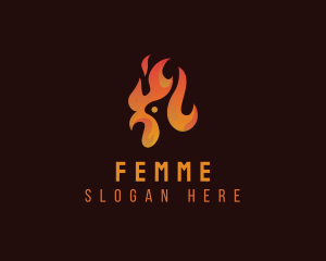 Flame Chicken Grill logo design