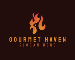 Flame Chicken Grill logo design