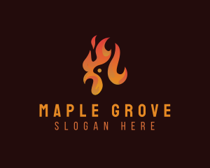 Flame Chicken Grill logo design