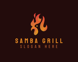 Flame Chicken Grill logo design