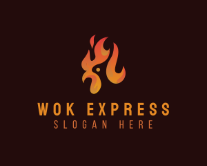 Flame Chicken Grill logo design