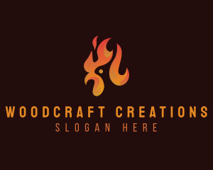 Flame Chicken Grill logo design