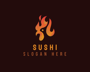 Flame Chicken Grill logo design