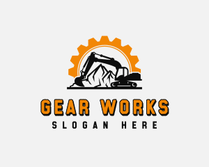 Gear Construction Mining logo design