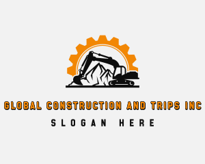 Excavation - Gear Construction Mining logo design