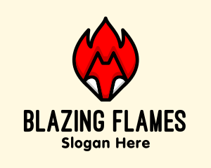 Burning Fire Fox logo design