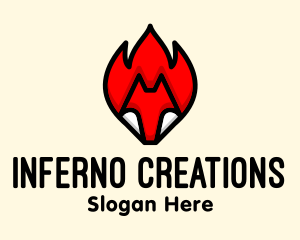 Burning Fire Fox logo design
