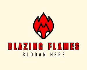 Burning Fire Fox logo design