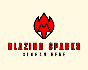 Burning Fire Fox logo design