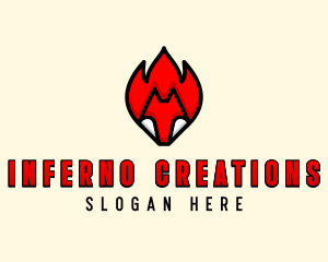 Burning Fire Fox logo design