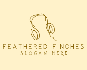 Minimal Headphones Scribble logo design