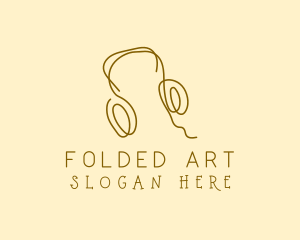 Minimal Headphones Scribble logo design