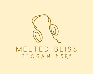 Minimal Headphones Scribble logo design