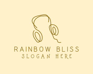 Minimal Headphones Scribble logo design