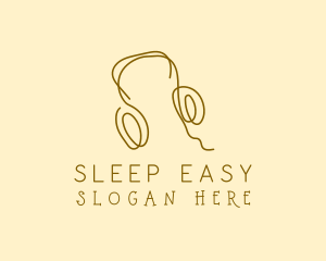 Minimal Headphones Scribble logo design