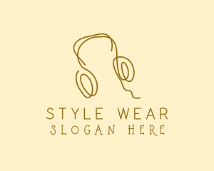 Minimal Headphones Scribble logo design