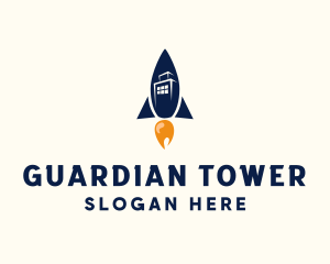 Rocket Building Tower logo design