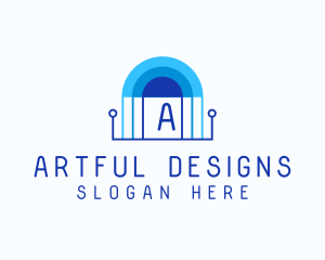 Arch Digital Circuit logo design