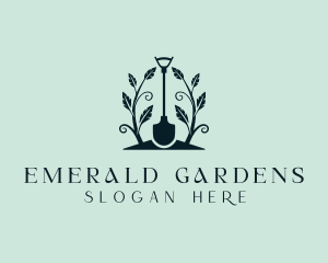 Gardener Shovel Landscaping logo design