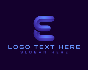 Curved - Business Tech Letter E logo design