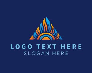 Cooling - Heating Cooling Triangle logo design