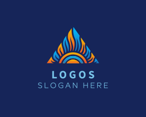 Heating - Heating Cooling Triangle logo design