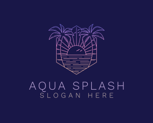 Summer Sunset Beach logo design