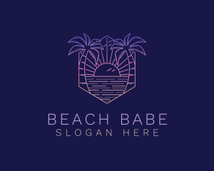 Summer Sunset Beach logo design