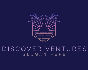 Explore - Summer Sunset Beach logo design