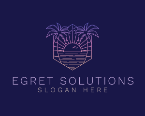 Summer Sunset Beach logo design