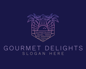 Summer Sunset Beach logo design