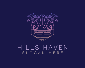 Summer Sunset Beach logo design