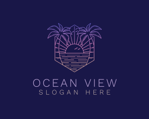 Summer Sunset Beach logo design