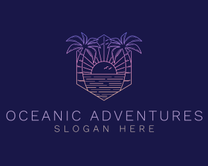 Summer Sunset Beach logo design