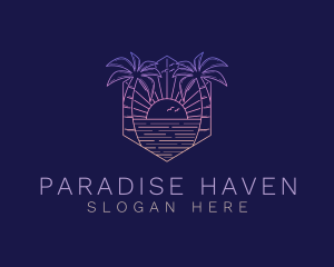 Summer Sunset Beach logo design