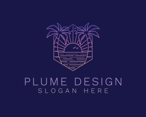 Summer Sunset Beach logo design