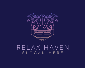 Summer Sunset Beach logo design