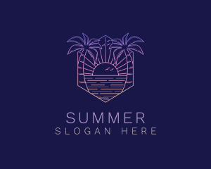 Summer Sunset Beach logo design