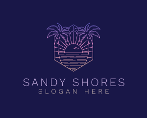 Beach - Summer Sunset Beach logo design