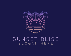 Sunset - Summer Sunset Beach logo design