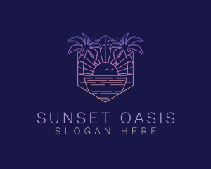 Sunset - Summer Sunset Beach logo design