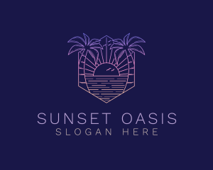 Summer Sunset Beach logo design